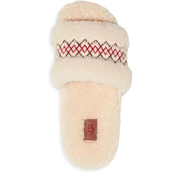 NEW UGG Women's Cozetta Braid Shearling Slide Sandals Cream W US 9 EU 40 [jb] - Picture 3 of 16
